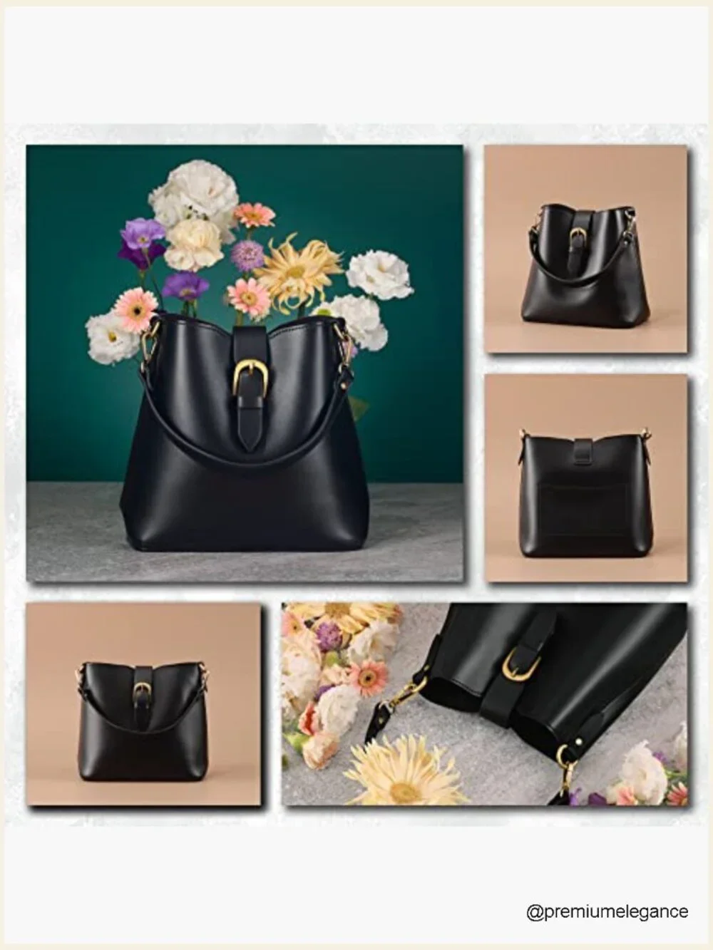 Vintage Faux Leather Hobo Shoulder Handbag with Removable Pouch
